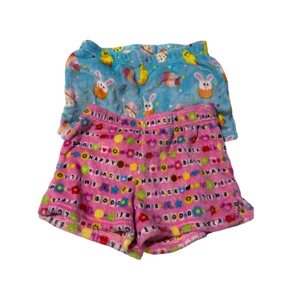 Happy Threads M shorts pajama fleece bundle 2 pair per set euc nwot Easter bunny
